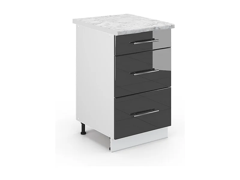 Mueble bajo de cocina antracita alto brillo 50x60x82 fame-line