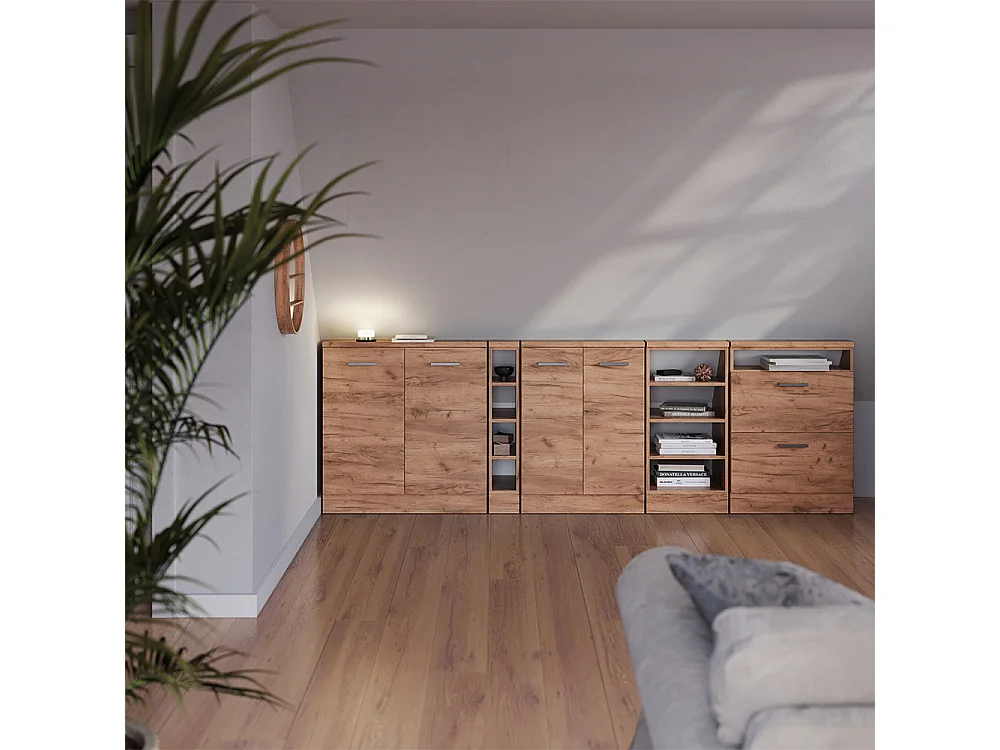 Meuble sous pente chêne de force doré 60x46x81.6 r-line