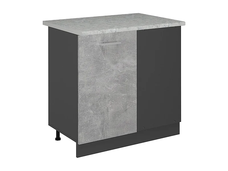 Eckunterschrank beton 86x60x81.6 r-line