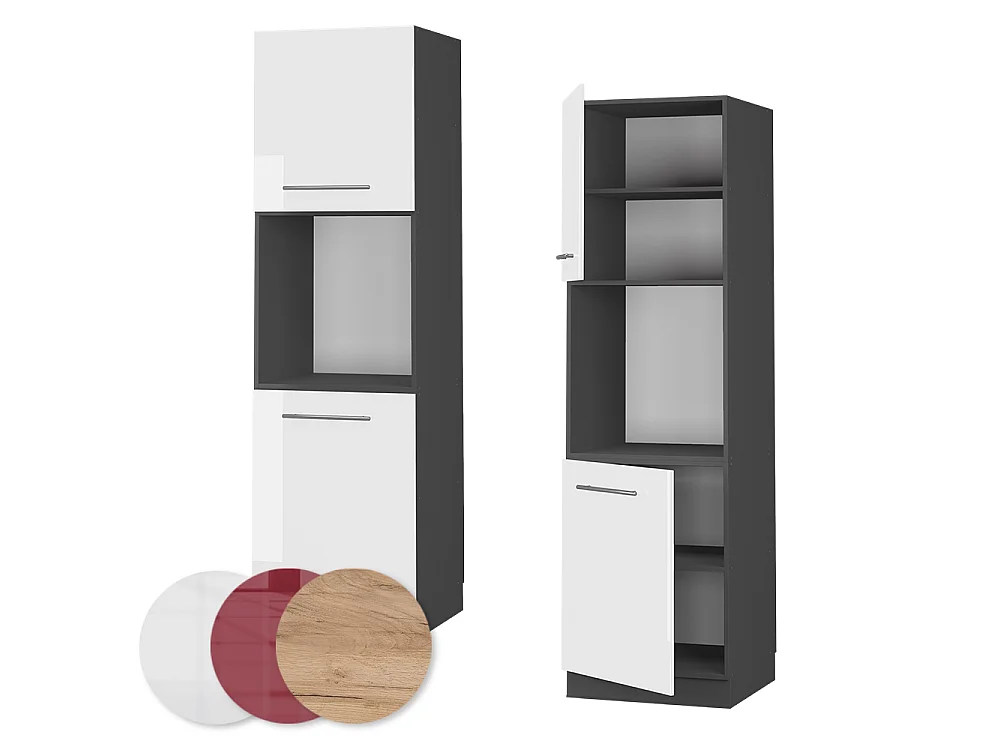 Mobile per forno da incasso bianco lucido 60x58x206.8 fame-line