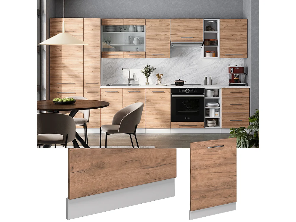 Panel frontal del lavavajillas roble dorado 60x1.6x81.8 fame-line