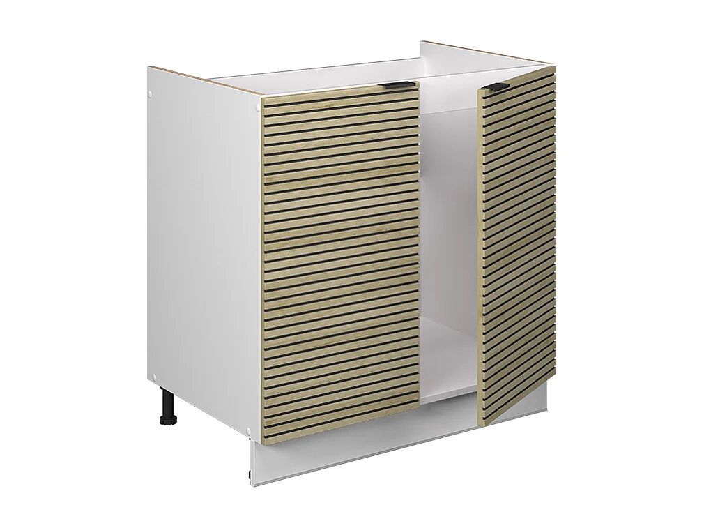 Meuble bas sous-évier panneau en chêne 80x51.6x82 fame-line