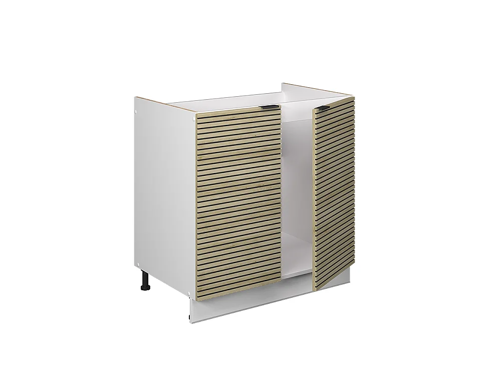 Meuble bas sous-évier panneau en chêne 80x51.6x82 fame-line