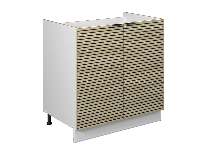 Meuble bas sous-évier panneau en chêne 80x51.6x82 fame-line