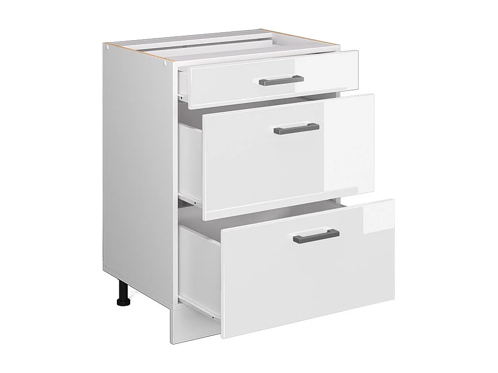 Meuble cuisine blanc haute brillance 60x46x81.6 r-line