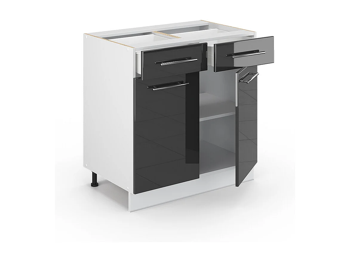 Mobiletto base per cucina antracite lucido 80x51.6x82 fame-line