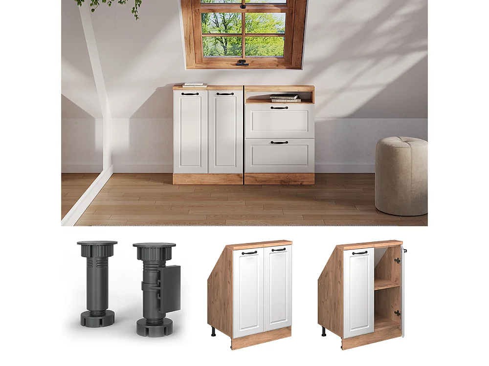 Meuble sous pente blanc campagne 60x46x81.6 r-line