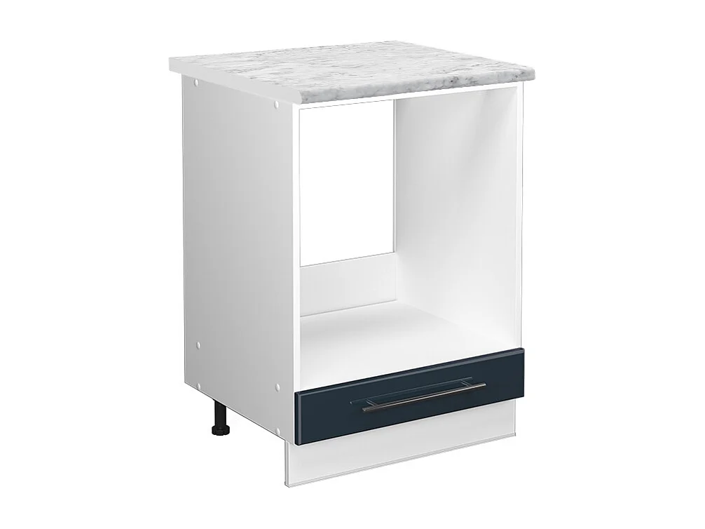 Meuble pour four bleu foncé brillant 60x60x82 fame-line