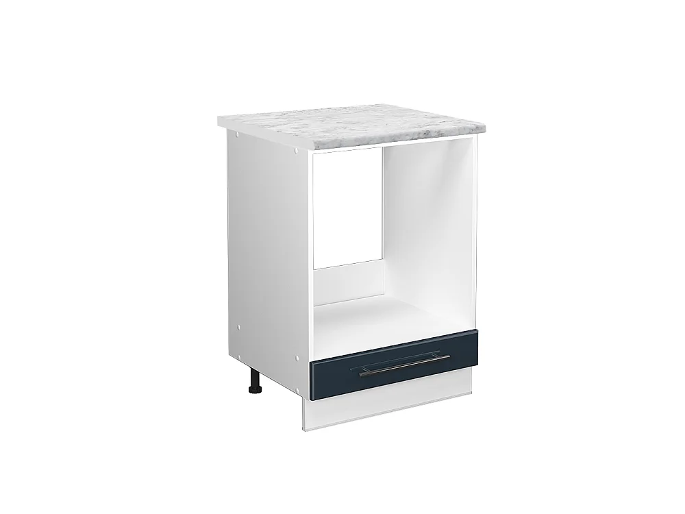 Meuble pour four bleu foncé brillant 60x60x82 fame-line