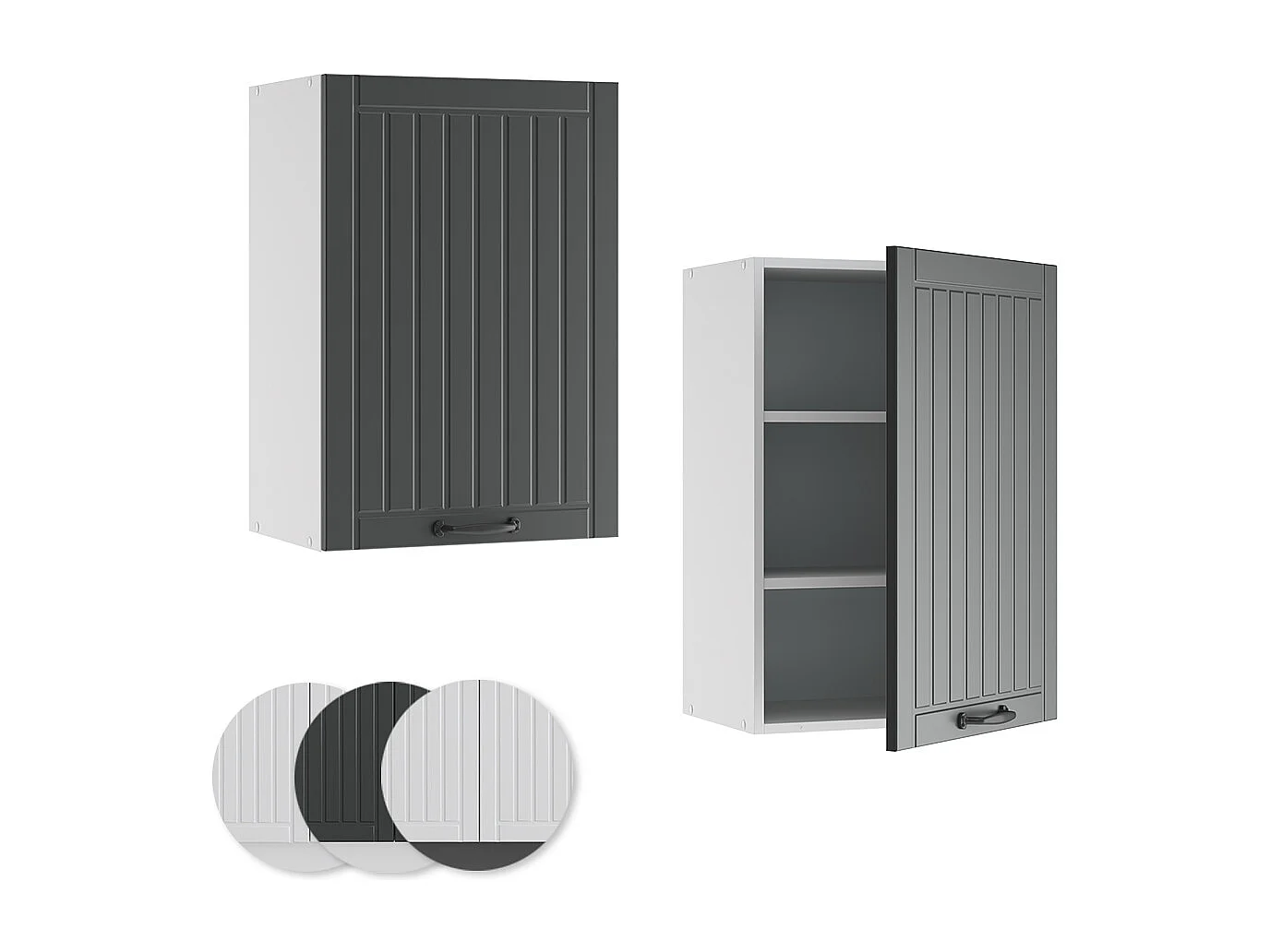 Elément haut de cuisine anthracite campagne 50x34.1x72 fame-line