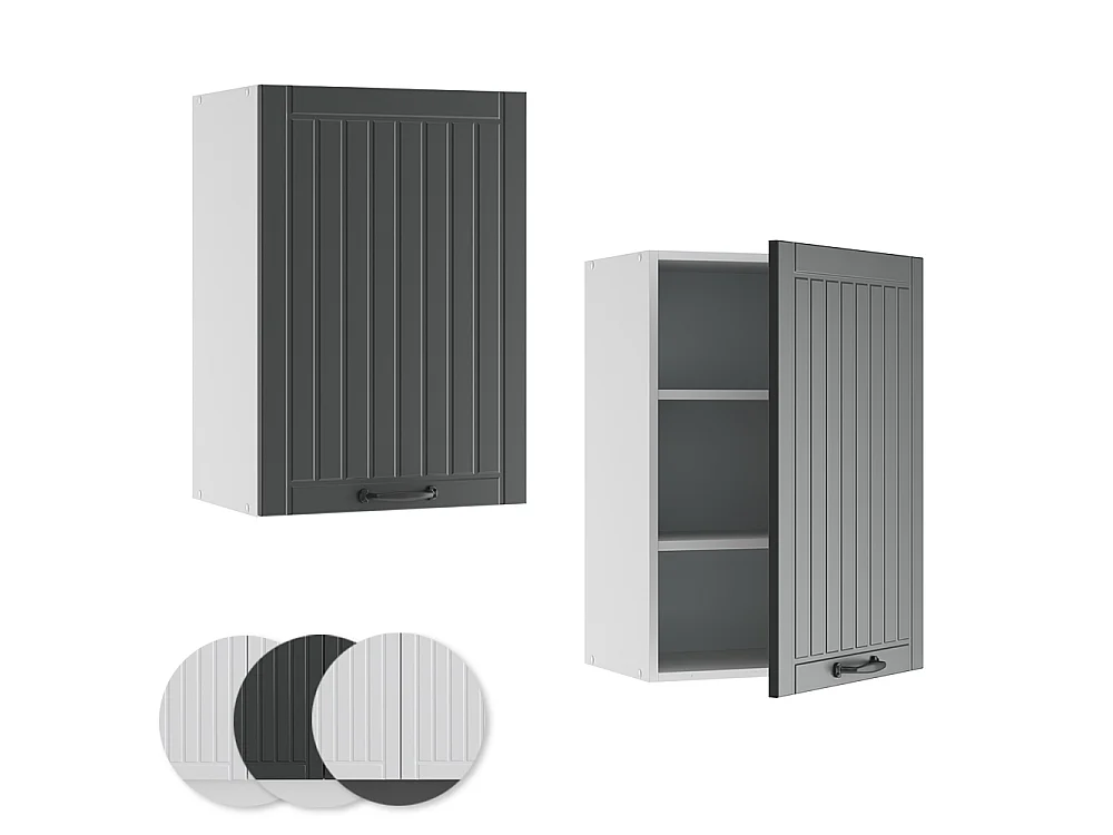 Elément haut de cuisine anthracite campagne 50x34.1x72 fame-line