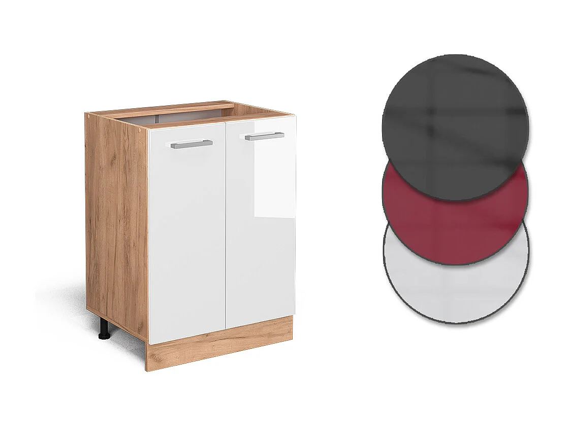 Mueble bajo de cocina blanco alto brillo 60x60x81.6 r-line