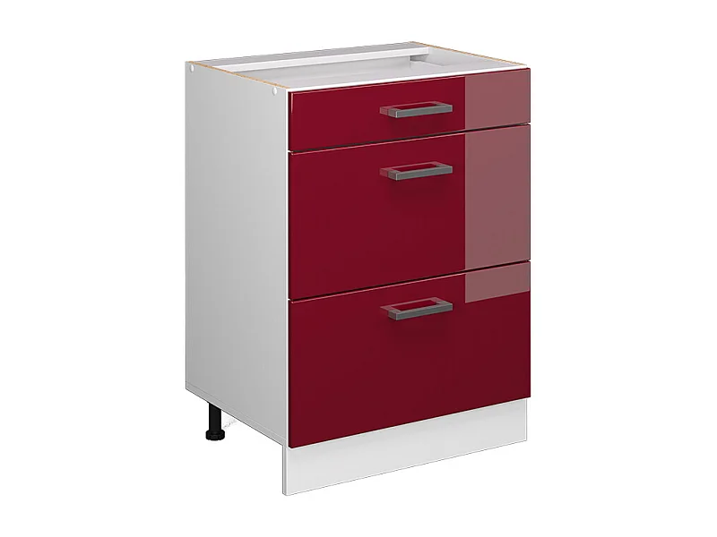 Mueble bajo de cocina rojo de alto brillo 60x46x81.6 r-line