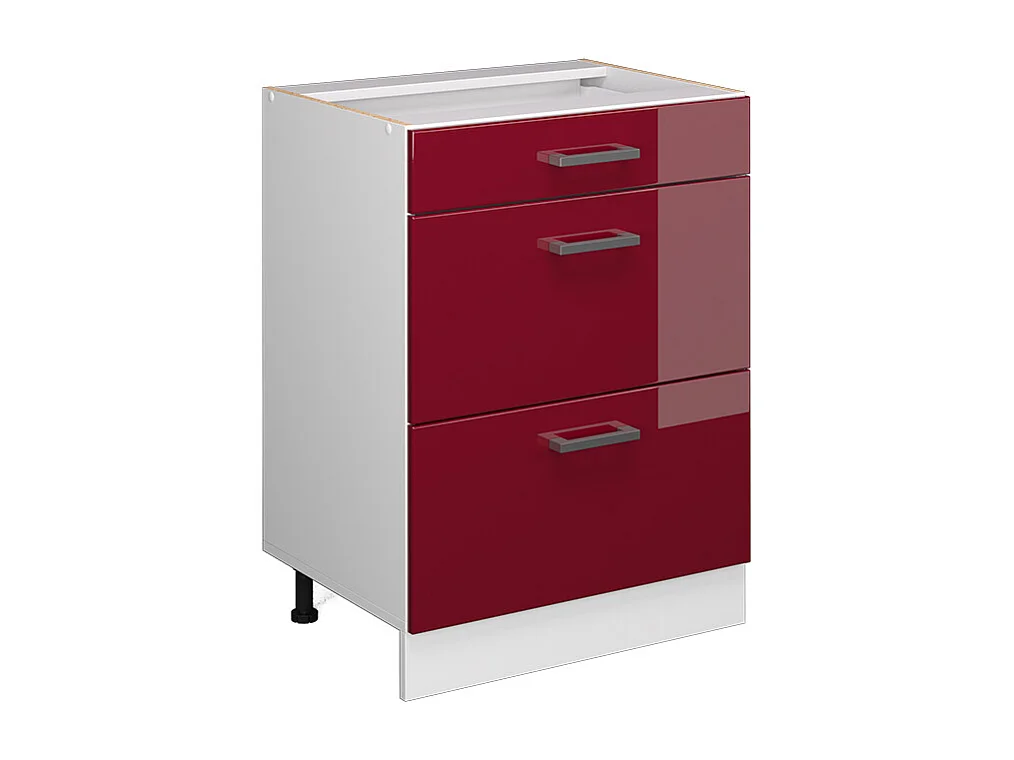 Meuble cuisine rouge brillant 60x46x81.6 r-line