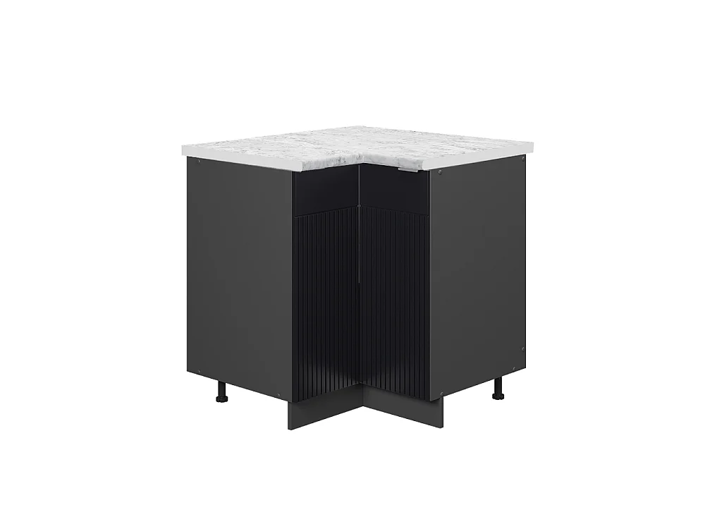 Hoekkast zwart gestreept 80.5x60x82 fame-line