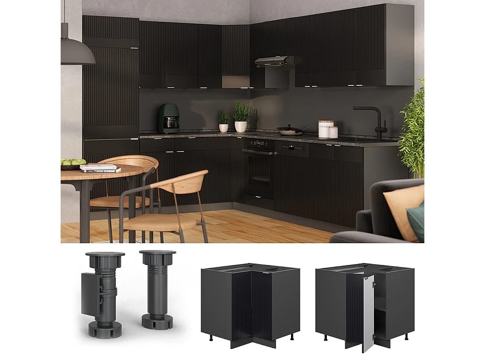 Meuble dangle noir rayé 80.5x60x82 fame-line