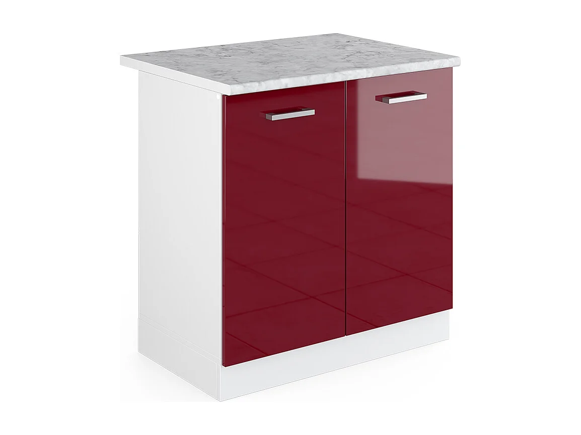 Meuble bas sous-évier rouge brillant 80x60x81.6 r-line