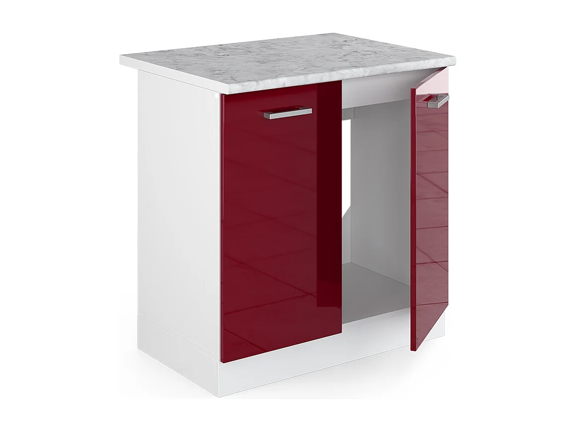 Meuble bas sous-évier rouge brillant 80x60x81.6 r-line
