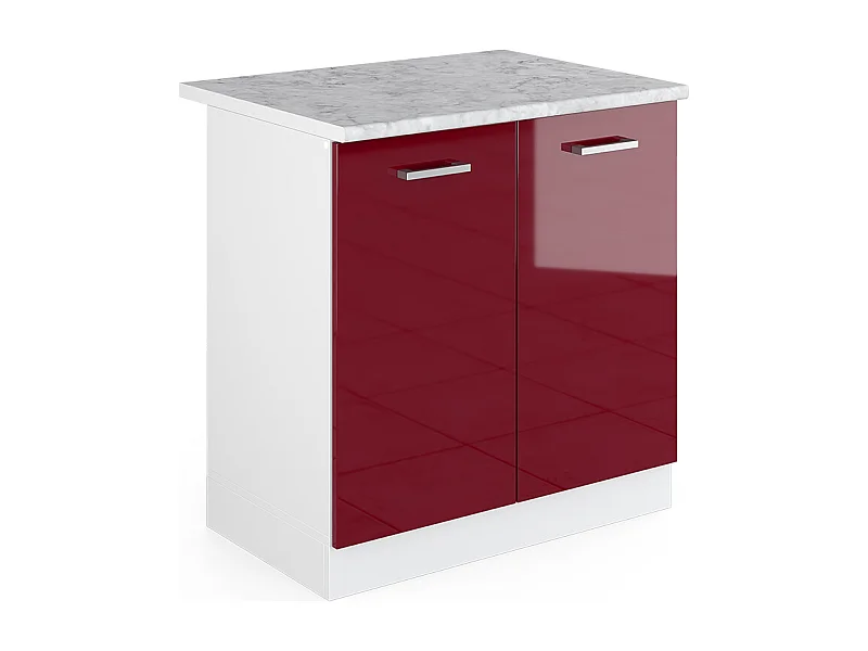 Meuble bas sous-évier rouge brillant 80x60x81.6 r-line