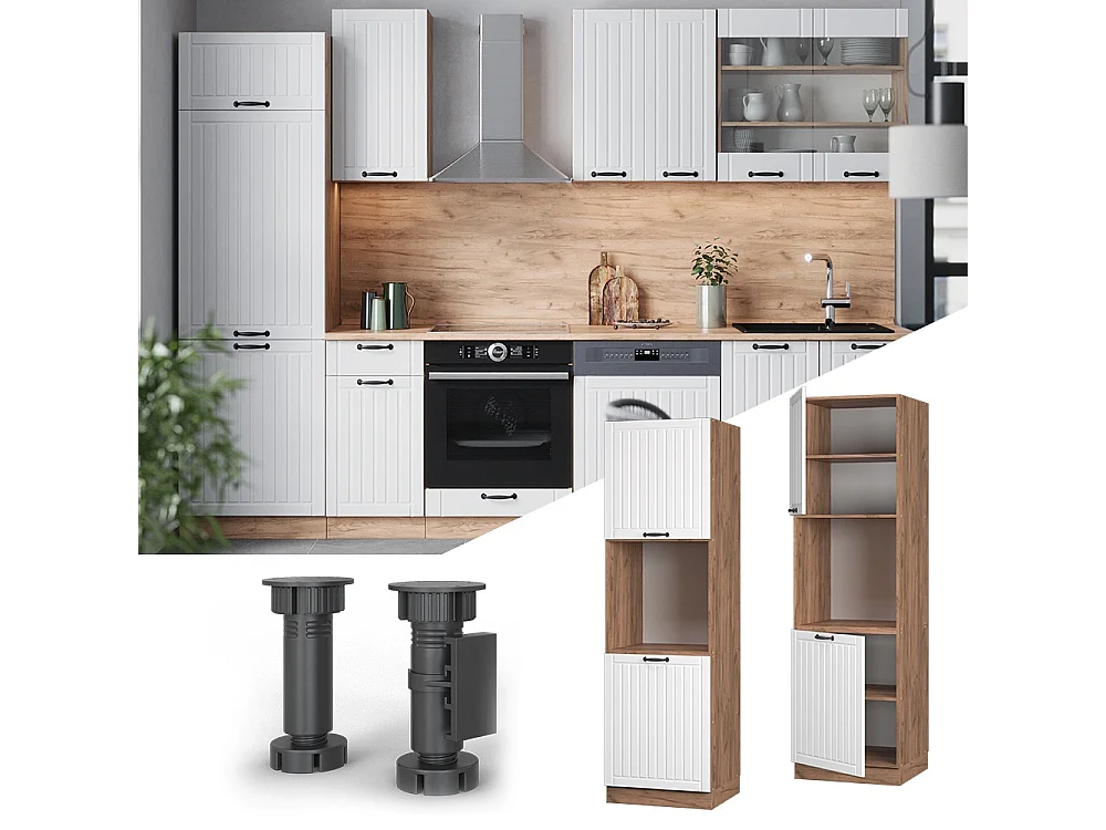 Meuble pour four blanc campagne 60x58x206.8 fame-line
