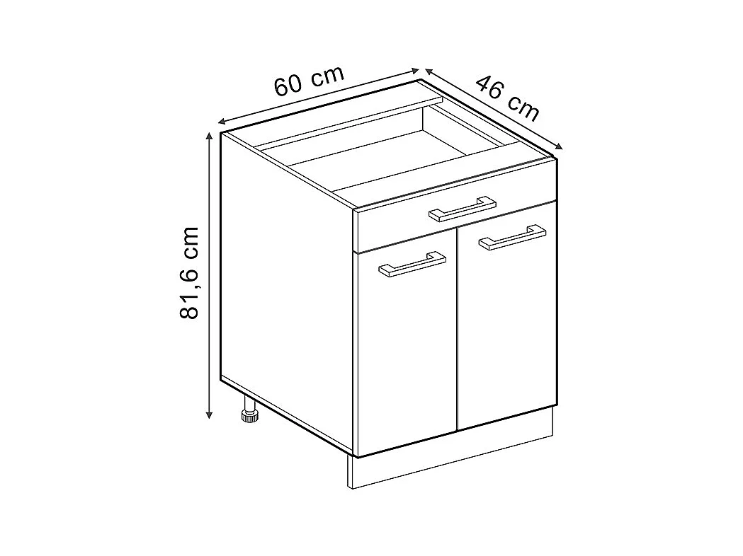 Küchenunterschrank artisan-eiche 60x60x81.6 r-line
