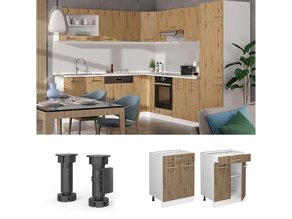 Køkkenskab håndværker egetræ 60x60x81.6 r-line