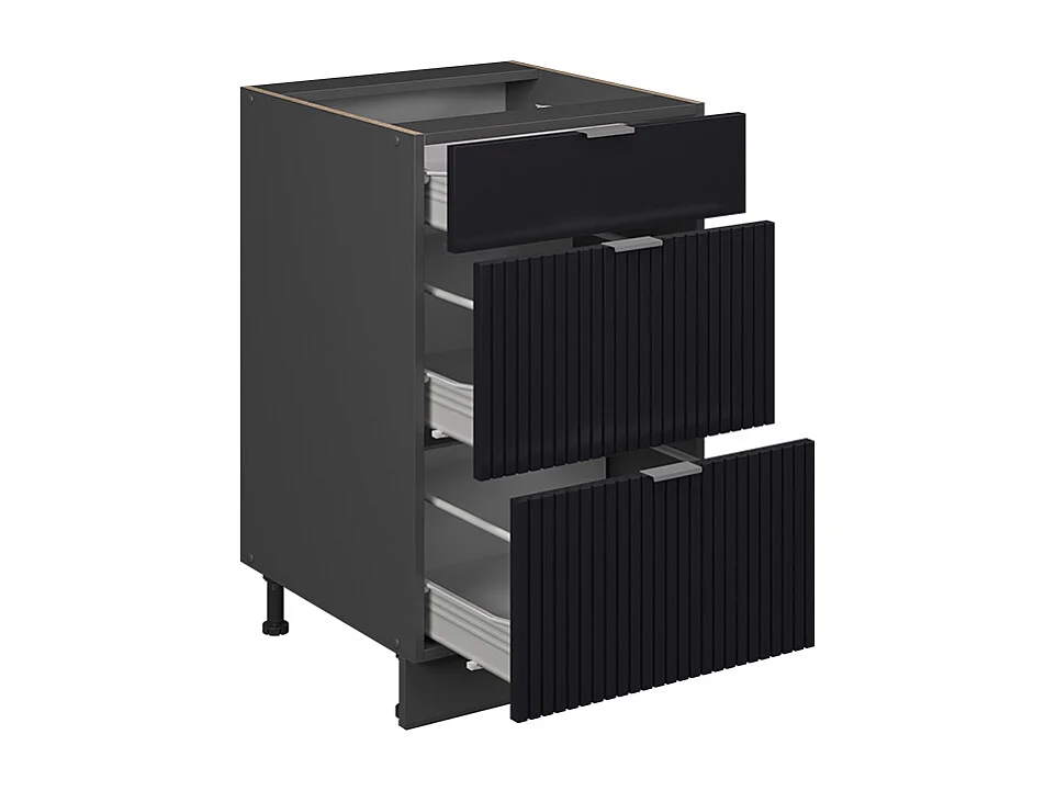 Mueble bajo de cocina rayas negras 50x60x82 fame-line