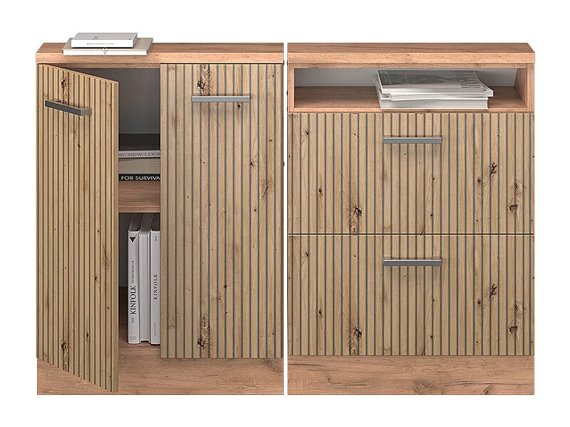 Armario de cocina para techo inclinado roble artesanal 120x46x81.6 r-line