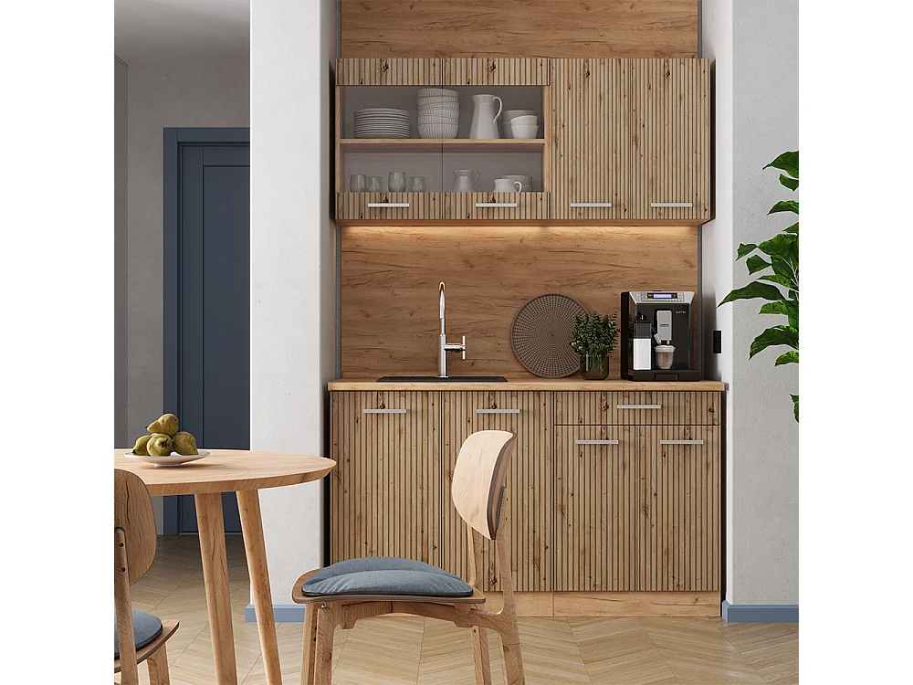 Armario de cocina para techo inclinado roble artesanal 120x46x81.6 r-line