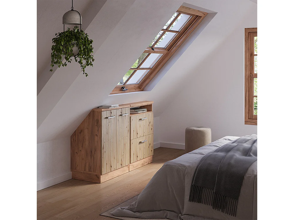 Meuble sous pente chêne artisan 120x46x81.6 r-line