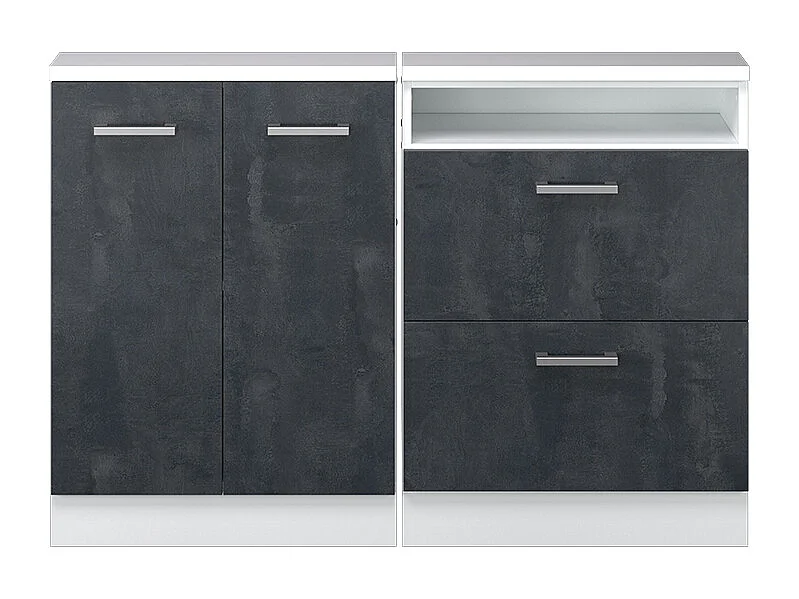 Meuble sous pente béton noir 120x46x81.6 r-line