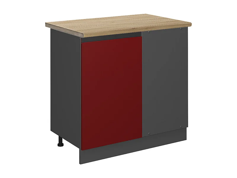 Eckunterschrank rot 86x60x81.6 r-line