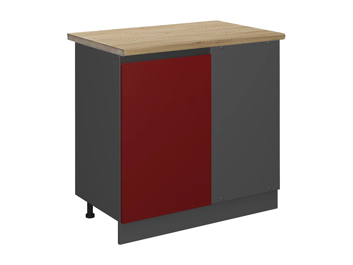 Eckunterschrank rot 86x60x81.6 r-line