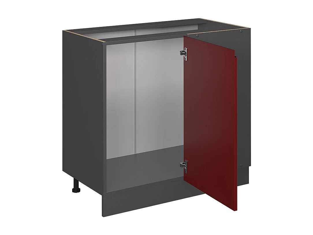 Eckunterschrank rot 86x60x81.6 r-line