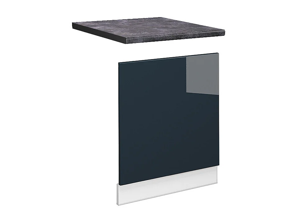 Façade bleu foncé brillant 60x1.6x67.4 fame-line