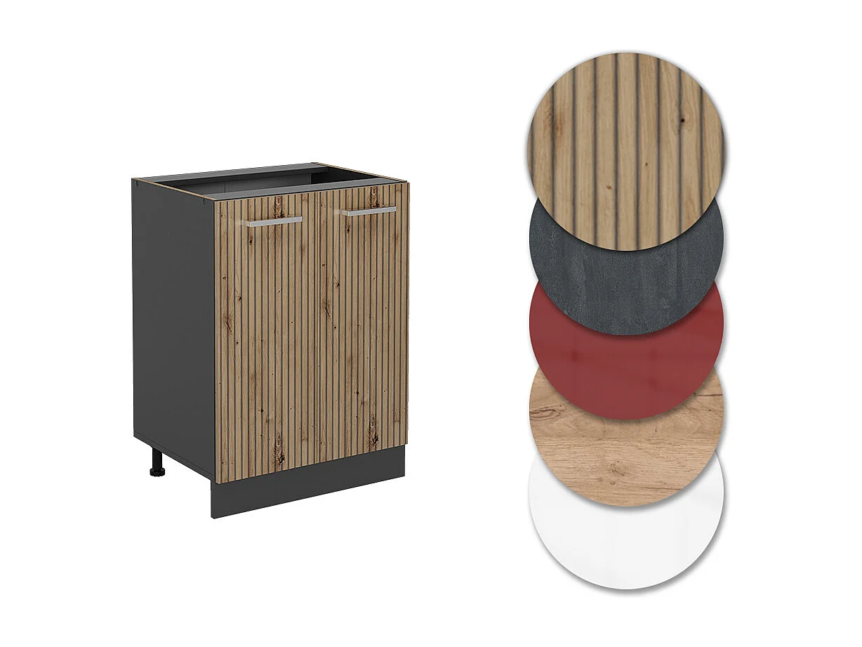 Meuble bas de cuisine chêne artisan 60x46x81.6 r-line