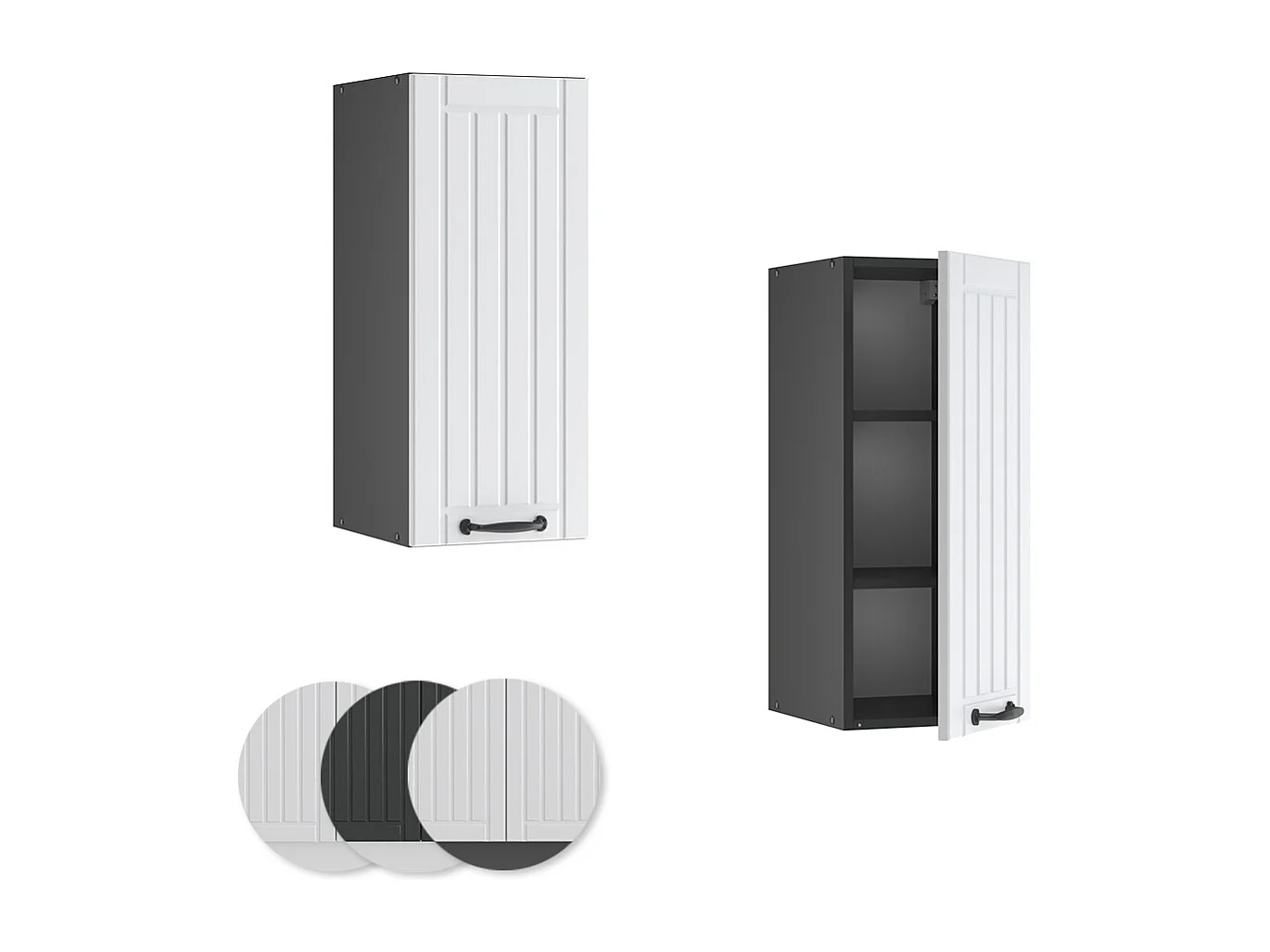 Elément haut de cuisine blanc campagne 30x34.1x72 fame-line