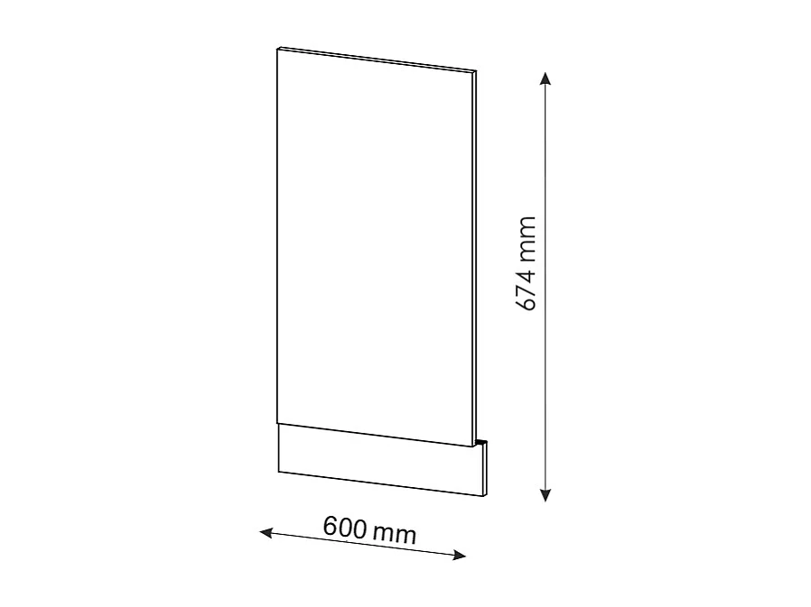 Façade anthracite haute brillance 60x1.6x67.4 fame-line