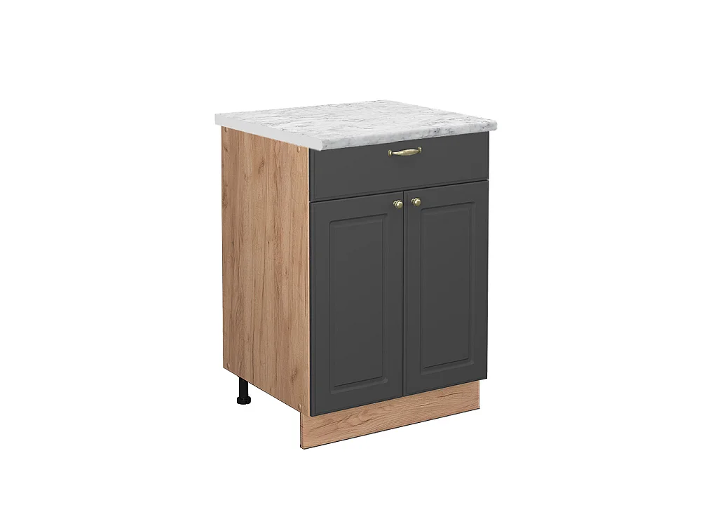 Meuble cuisine anthracite-or 60x60x82 fame-line