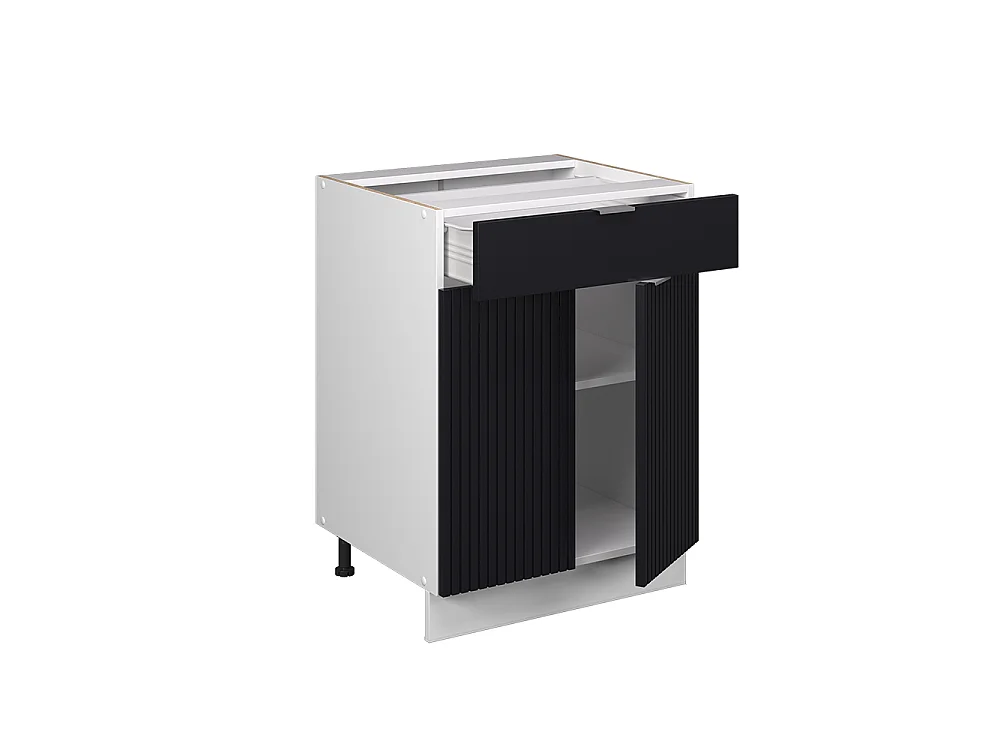 Mobiletto base per cucina Nero rigato 60x60x82 fame-line