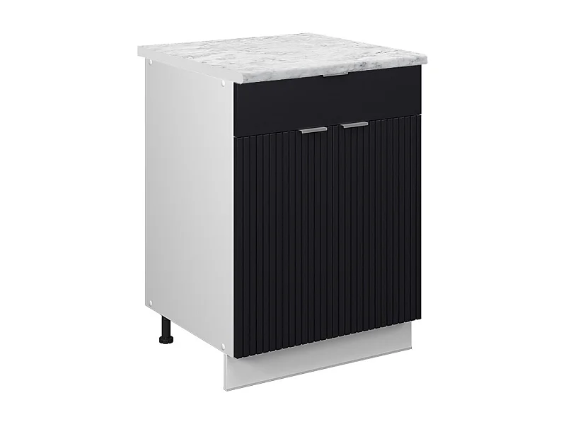 Mobiletto base per cucina nero a righe 60x60x82 fame-line