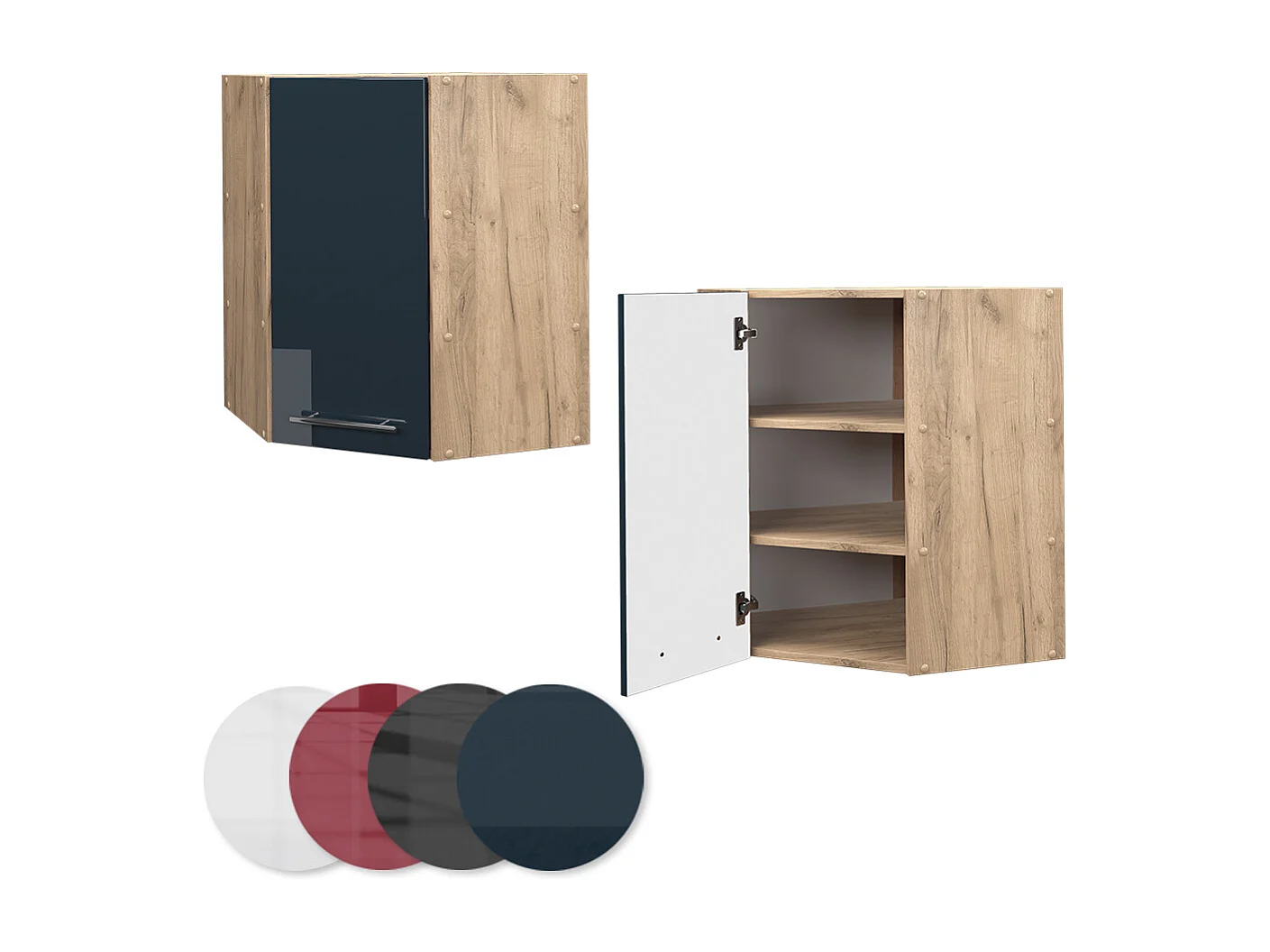 Mobile angolare da cucina blu scuro lucido 57x34.1x72 fame-line