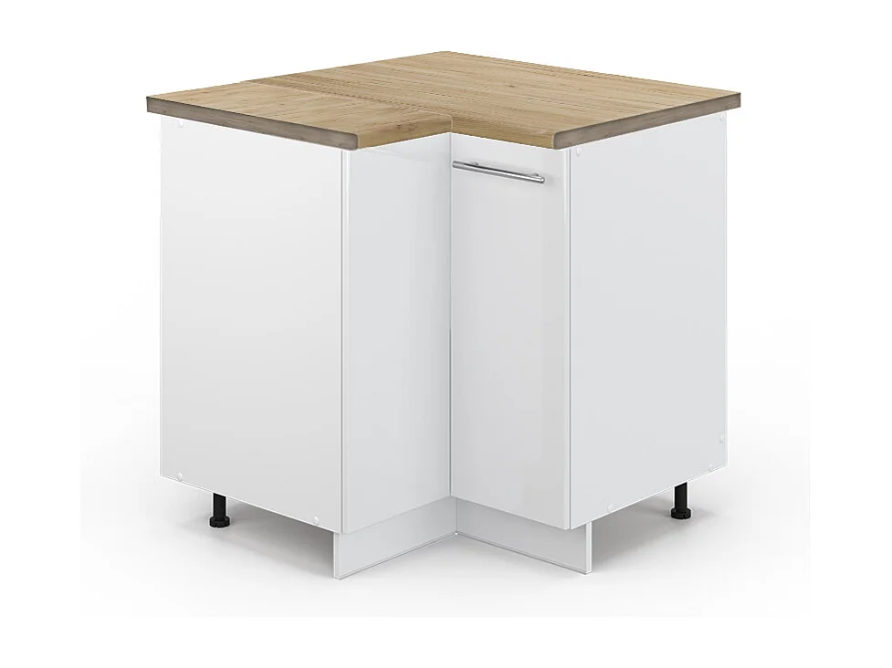 Eckunterschrank weiß hochglanz 80.5x60x82 fame-line