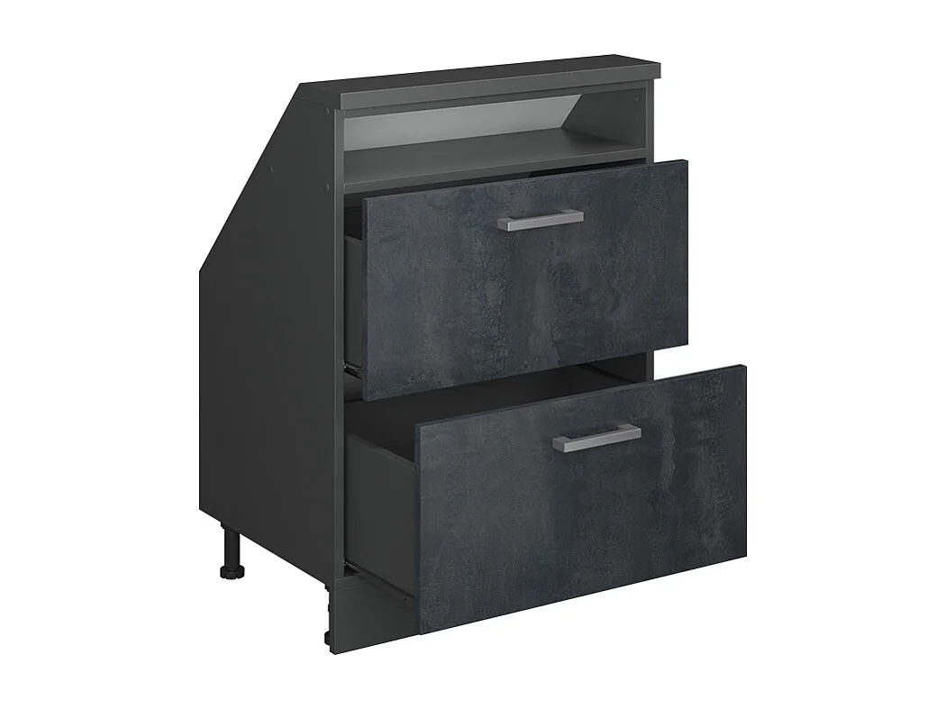 Meuble sous pente béton noir 60x46x81.6 r-line