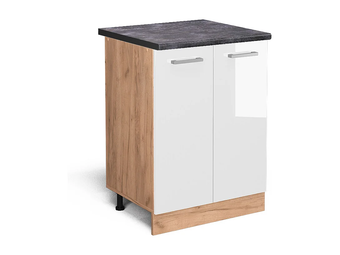 Meuble bas de cuisine blanc haute brillance 60x60x81.6 r-line