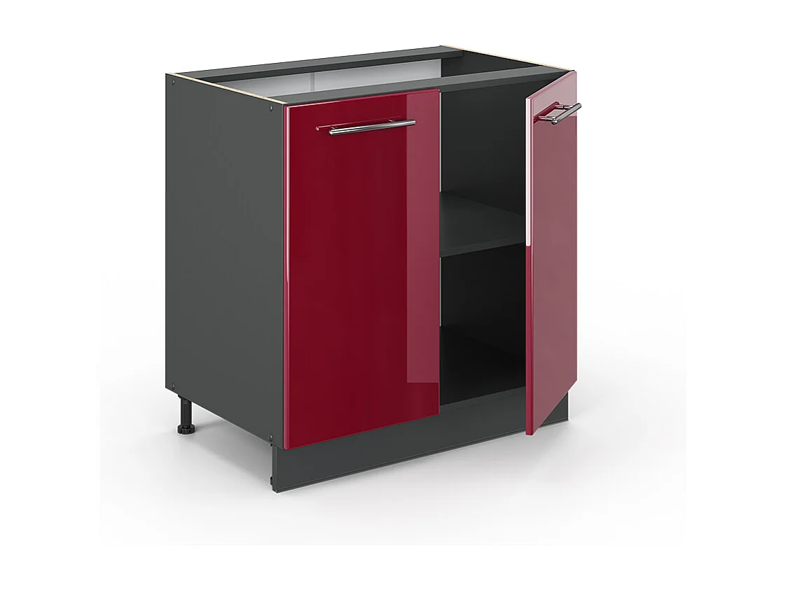Spülenunterschrank bordeaux hochglanz 80x60x82 fame-line