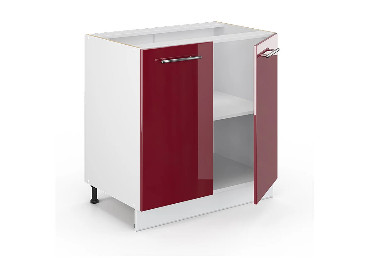 Szafka pod zlew bordowa czerwień wysoki połysk 80x60x82 fame-line