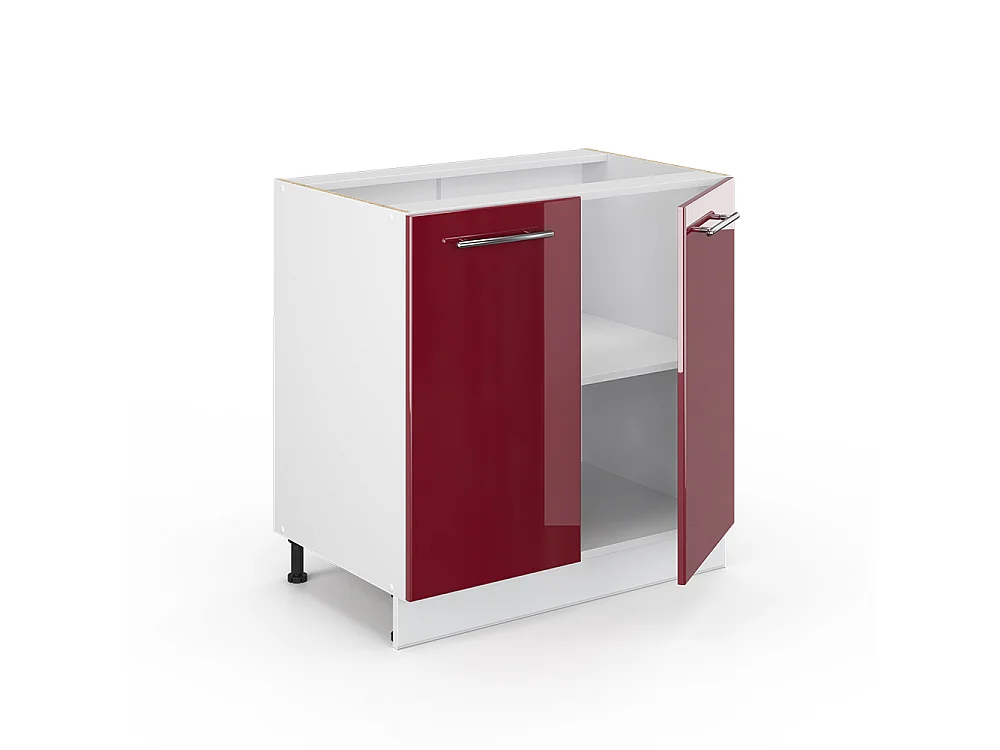 Wastafelkast bordeauxrode hoogglans 80x60x82 fame-line