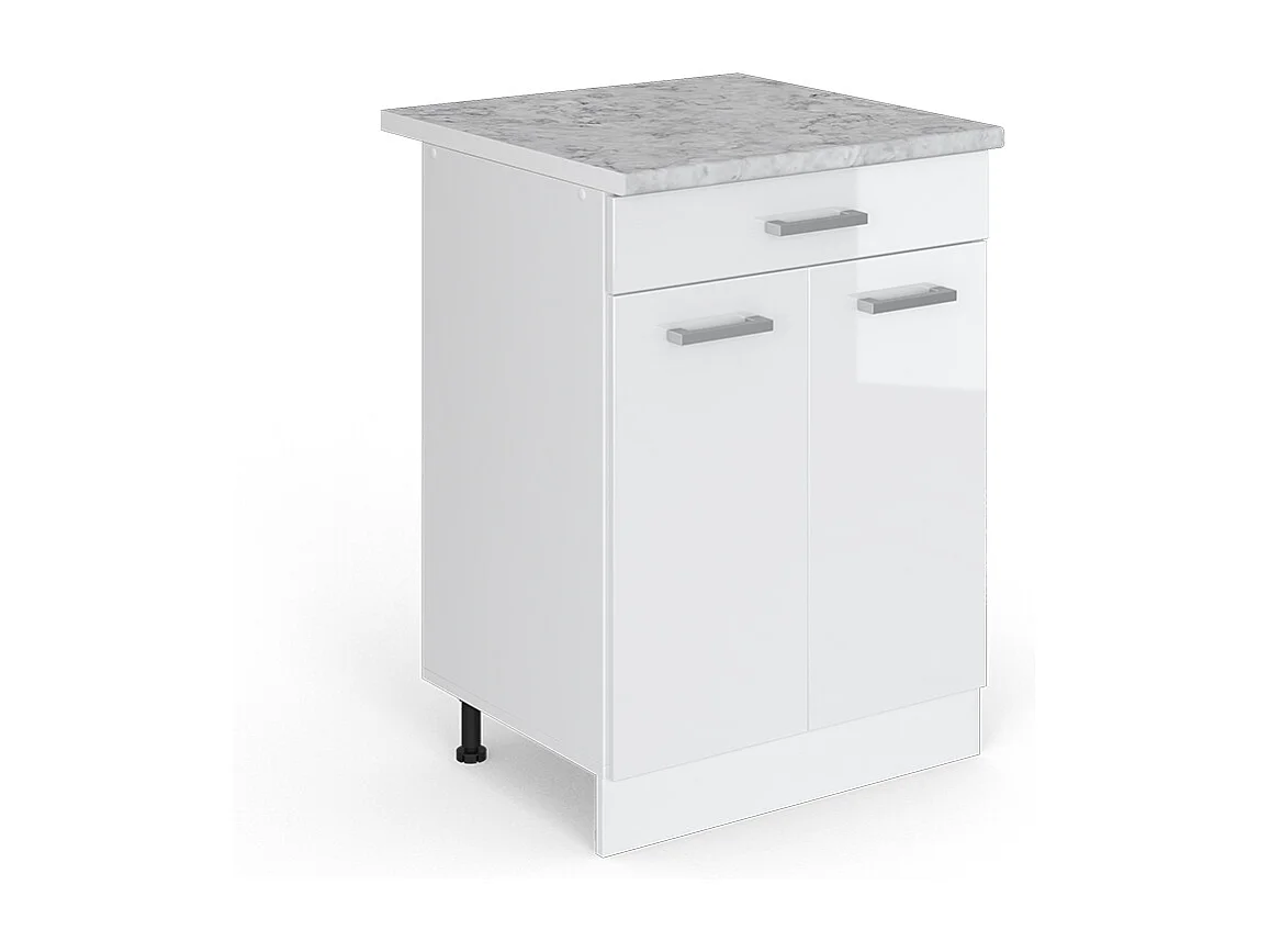 Meuble cuisine blanc haute brillance 60x60x81.6 r-line