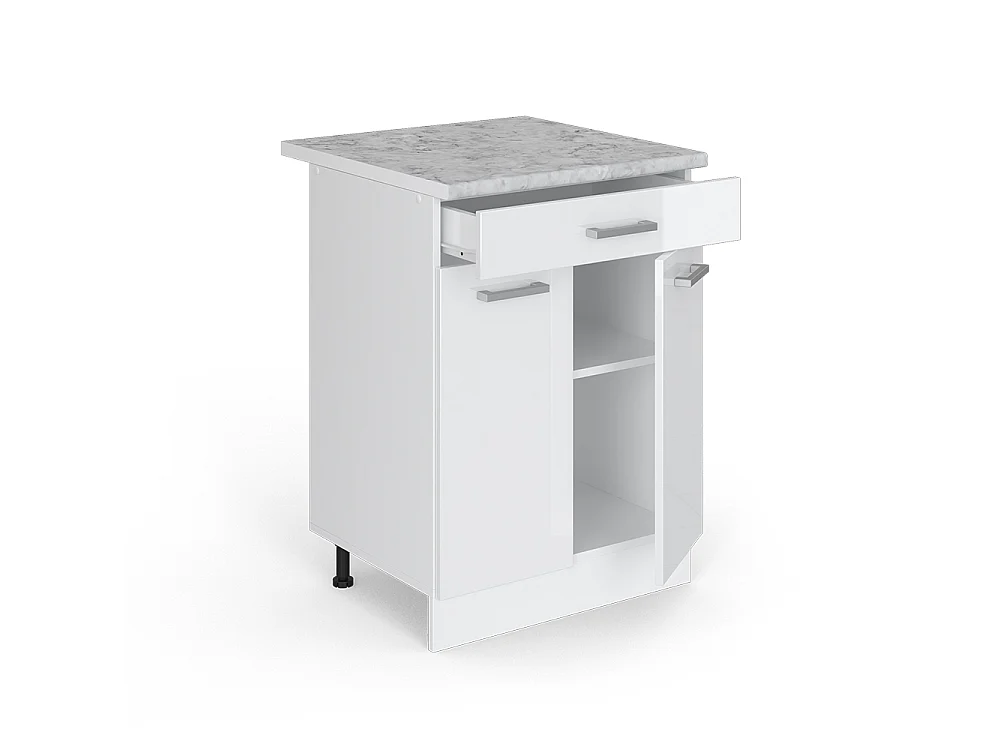 Mobiletto base per cucina bianco lucido 60x60x81.6 r-line